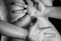 Female hands and body